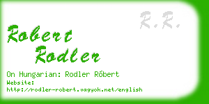 robert rodler business card