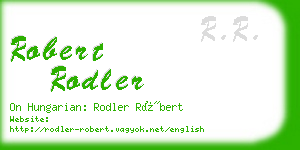 robert rodler business card